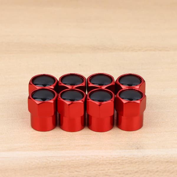8 stk. bildekkventilhette Bilstøvtett dekkhette Universal bil Red 8Pcs