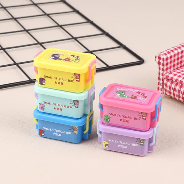1/12 Dollhouse Mini Förvaringsbox Dockhus Boxes Doll House Hom Rose red