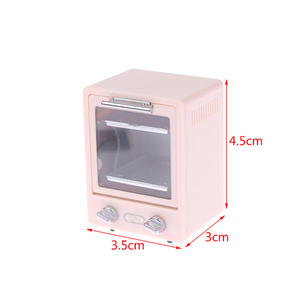 1:12 Dollhouse Mini pystysuora uuni Mikroaaltouuni Keittiön uunivuoka Pink