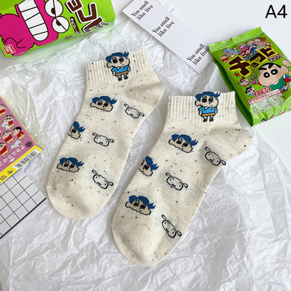 Kawaii Crayon Shin-Chan Strumpor Damstrumpor Låg-Top Sommar Tunna A3