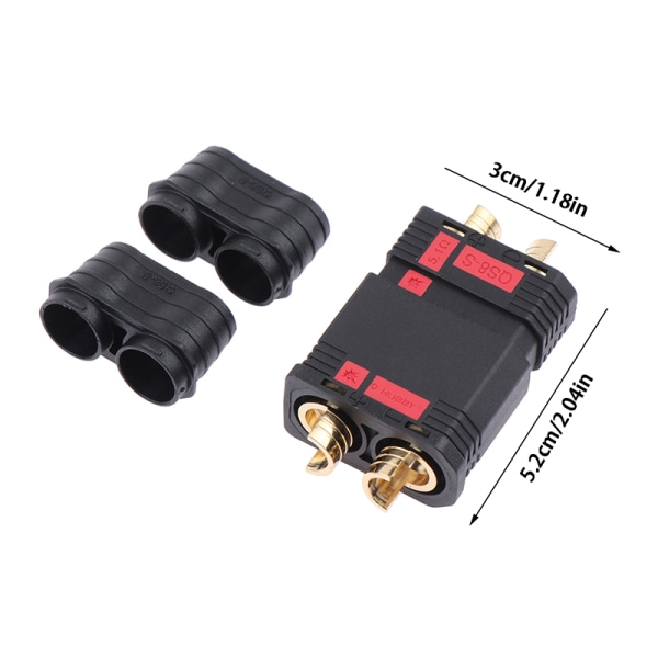 QS8-S Heavy Duty Battery Connector Anti-Spark Gold Connector La Black