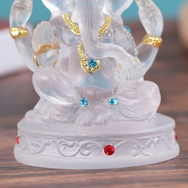 Ganesh Hindu Elephant God of Success Staty Resin Transparent F