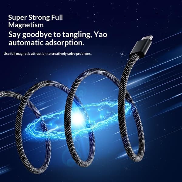 100W magnetisk kabel USB C till typ C snabbladdare för telefon B