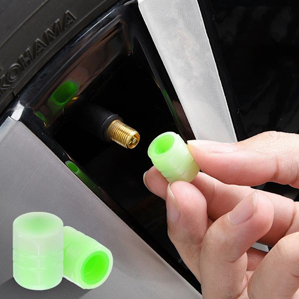 Luminous Tire Valve Cap auton pyörän napa Hehkuva pölytiivis rengas