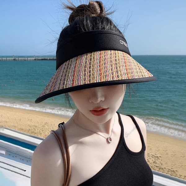Dam Solhatt Sommar Solskydd Bred Brätte Strand Utomhus S Black