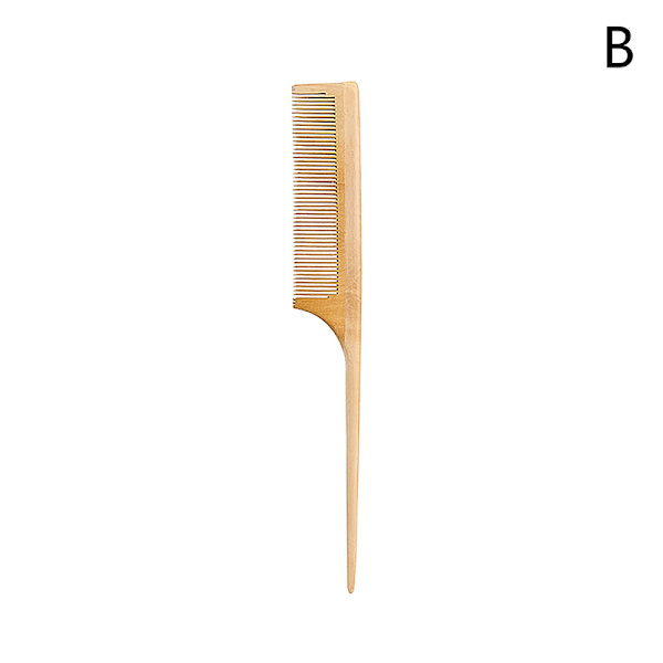 1 st naturlig bambu trä hårborste hårbotten massage kam bred T B