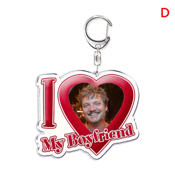 Jag älskar min pojkvän flickvän hjärta Akryl nyckelring hänge D