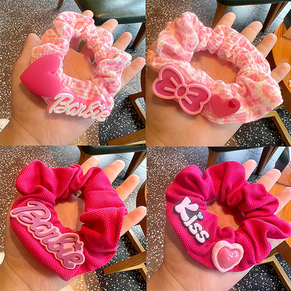 1 kpl Barbie Hair Scrunchies ja Pink Hair Rope Girls Ponytail Hai A1