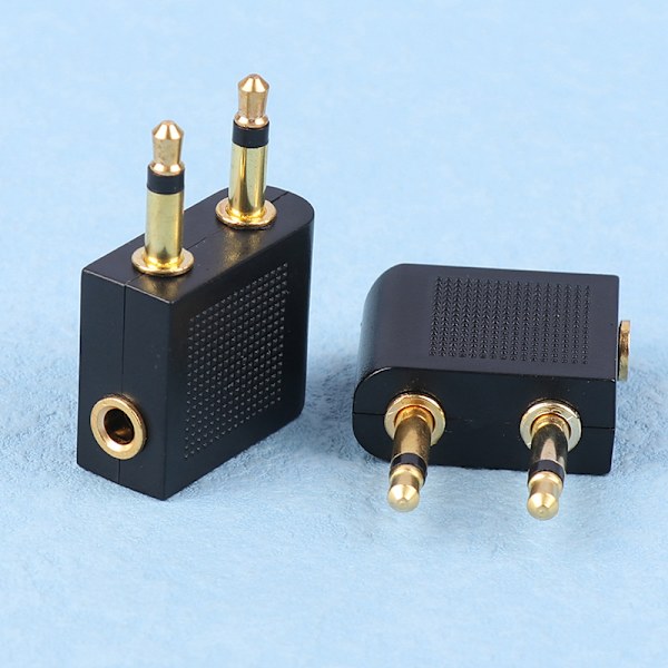 2kpl Kannettavat Aviation Headset Conversion Plug Plane Seat Headp