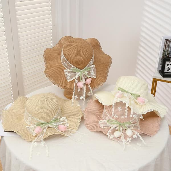 Sommer stråhat foldbar solhat bred stor skygge strandhatte Pr Milky white