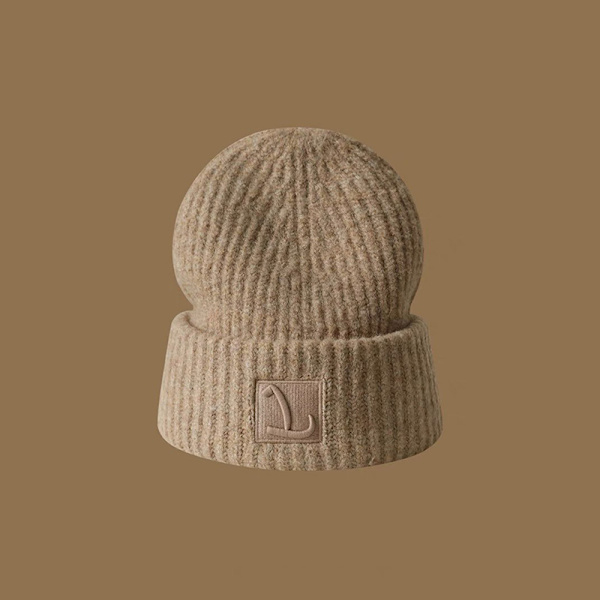 Kvinnor Män Höst Vinter Varm Beanie Hat Stretch Stickad Virkad Khaki