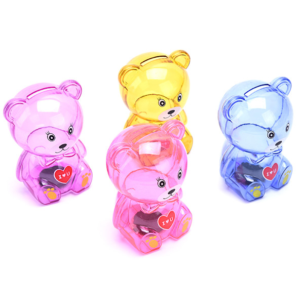 Sarjakuva Bear Money Boxes Kid Student Säästöpossu Läpinäkyvä sty
