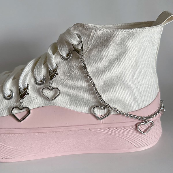 Charm Tofs Hjärthänge Boot Shoe Chain Smycken för trendiga S D