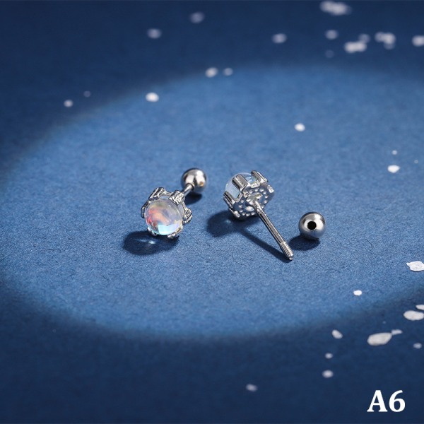 1 par studs øredobber Crystal Ear Stud Rustfritt stål Helix Ear A6