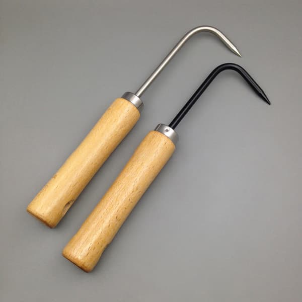 Fast kolstål Bonsai Tools Krok Trähandtag Slitstarkt gräs Black
