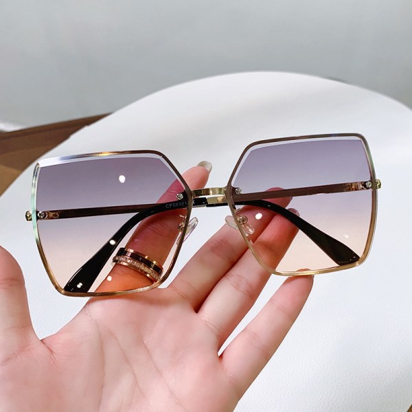 Vintage solbriller for kvinner New Trend Large Frame Gradient Col A3