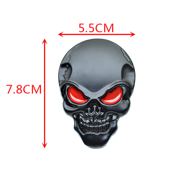 Kranie Skeleton Head Kraniet 3D Metal Car Body Sticker Auto Rear E