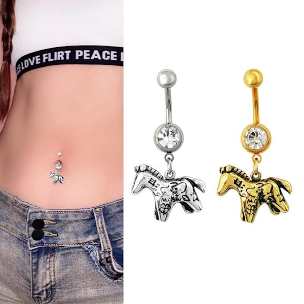 Mode Krystal Rhinestone Navlepiercinger Rustfrit Stål S A14
