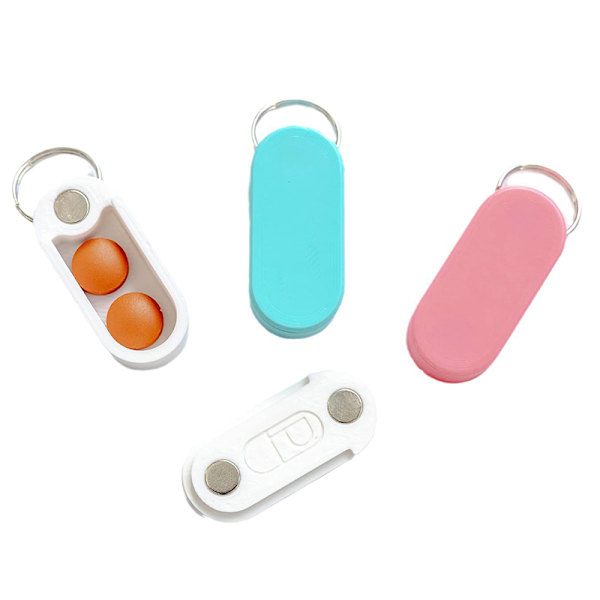 Pilleboks Nøkkelring Vanntett nøkkelring Pilleholder Mini Pill Orga White