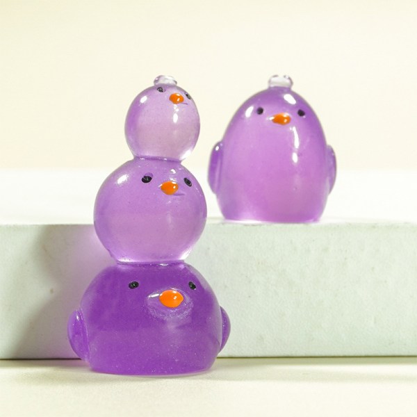 5 STK Luminous Mini Funny Chicken Combination Toys Micro Landsca Purple