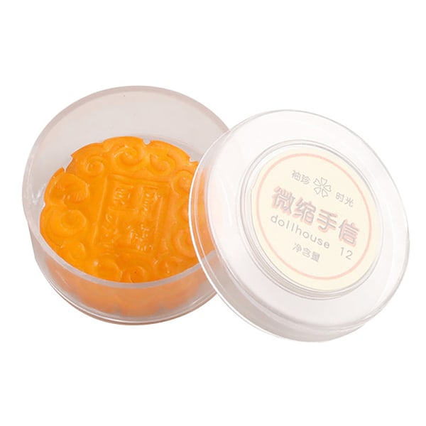 1:12 Dockhus Miniatyr Mooncake Bean Paste Pai W/Box Kök B