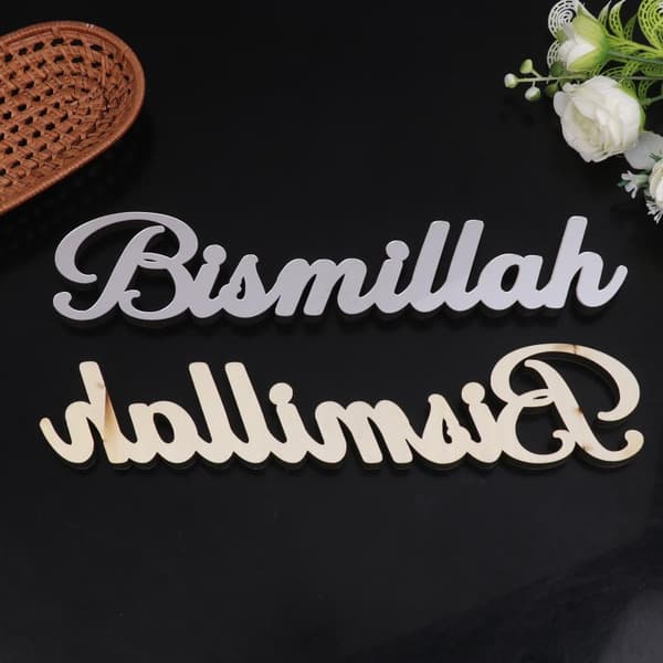Eid Mubarak Bordpynt Med Måne Stjerne Lanterne Akryl Islam Silver