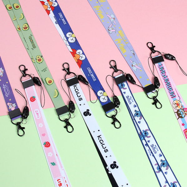 Heat Transfer Lanyard Cartoon Halterneck Rope Multicolor-A10