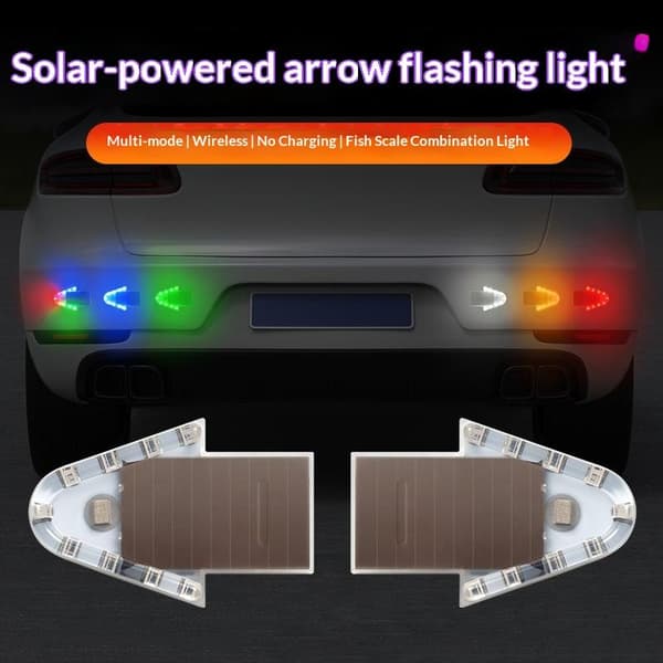 Solar Bil Pil Blinkende Lys Trådløs Multi Mode LED Advarsel A4