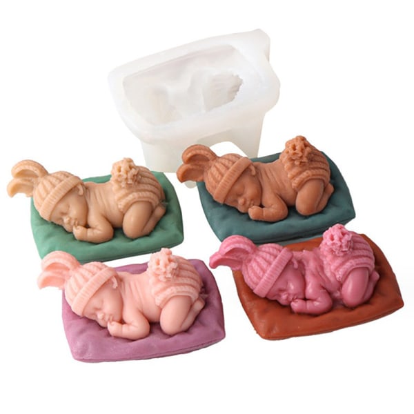 3D Baby Sovende Form Silikone Form Køkken Fondant Kage Bakin