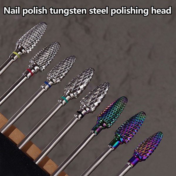 Tungsten Steel Nail Art Borrbit Gel Pedikyrborttagning Rotary M F Silver