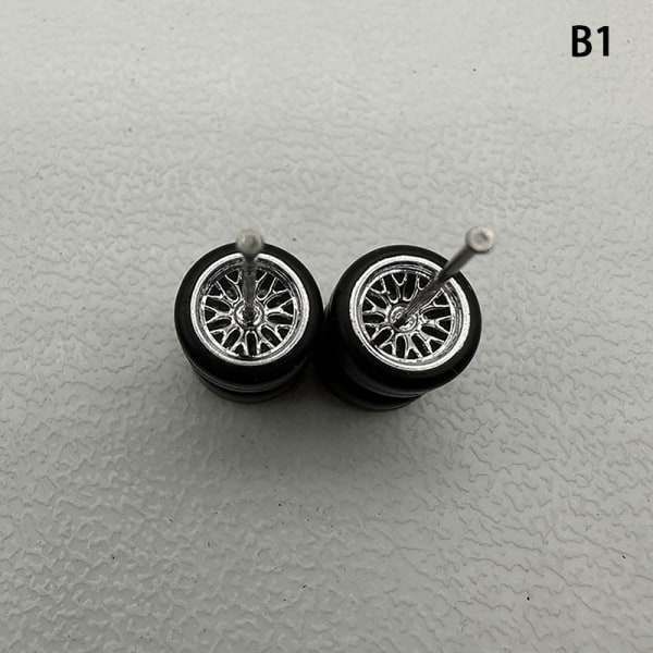 1 set 1/64 mallin auton pyörät kumirenkailla muokatut osat Ve B1 fork plating