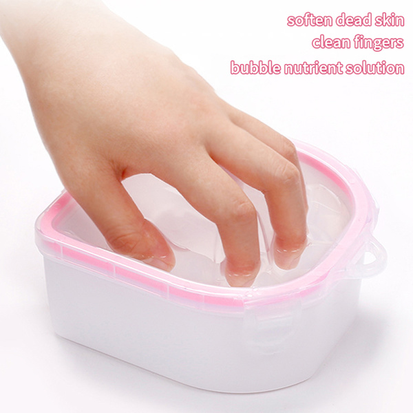 Plastic Tykke Soaker Bowl Manicure Nail Art Gel Polish Fjern Pink