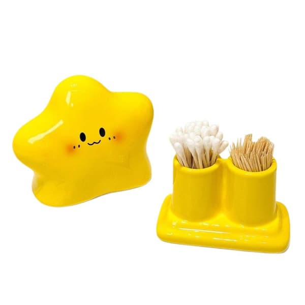 Stjerneformet tannpirkerholder og dispenser 2pcs