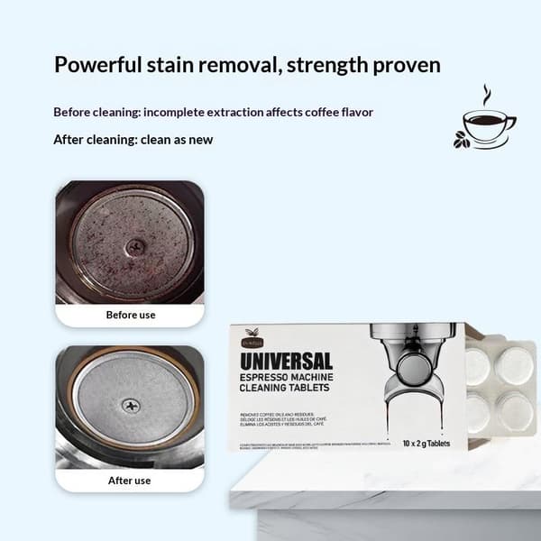 8 st/set Rengöringstabletter för espressomaskin, avkalkningstabletter