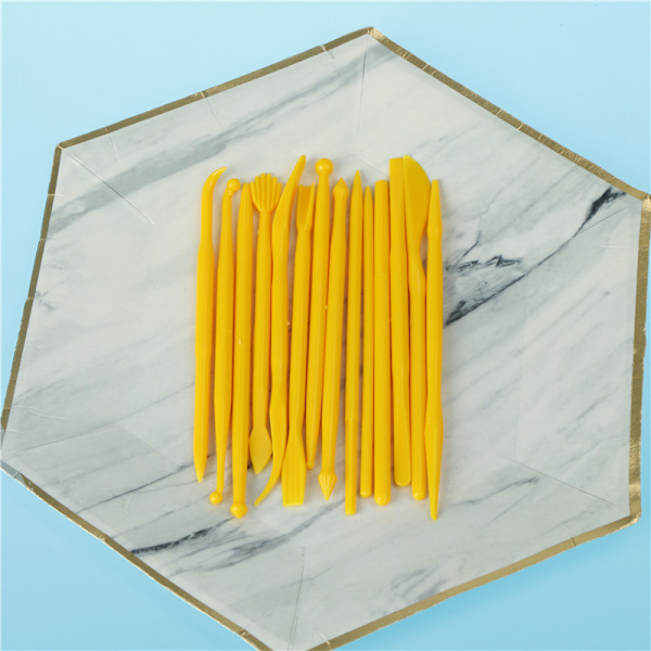 Kake Utskåret 14stk Fondant Kake Sukker Blomst Skulpturgruppe Sha Yellow