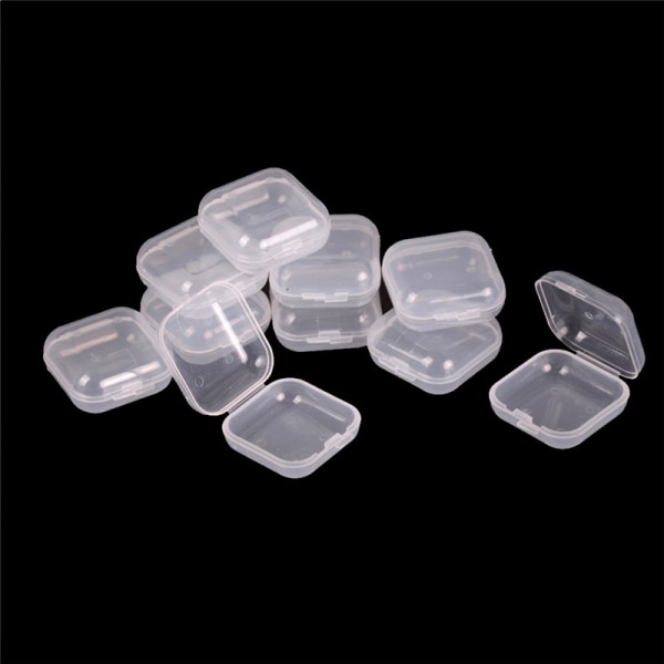 10 st Mini klar plast liten ask smycken öronproppar behållare S