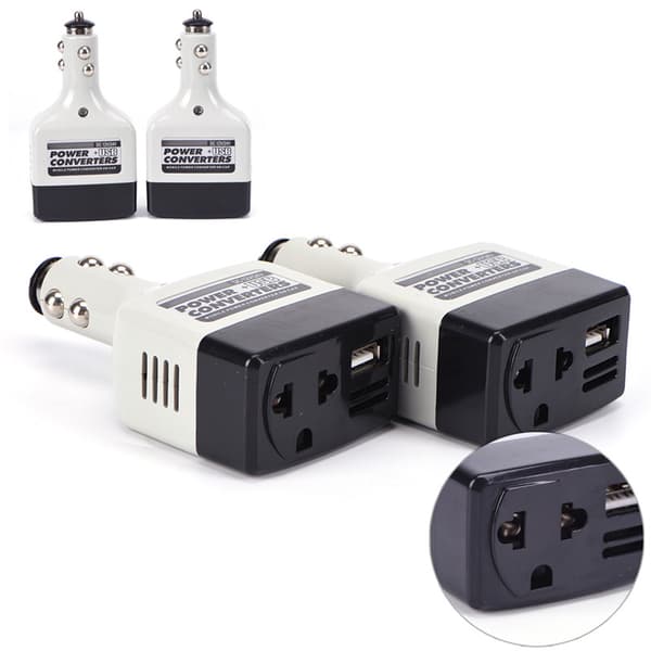 Autoladeradapter DC 12V til AC-omformer 220V mobillader