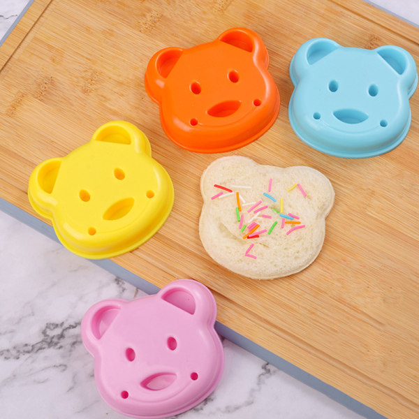 1/3 stk Sandwich ter Mini Cartoon Bear Car Brød Sandwich ter SET Random Color