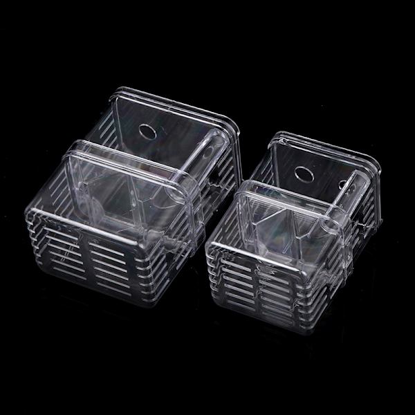 Double-Deck Clear Fish Breeding Isolation Box Aquarium Fish Tan L