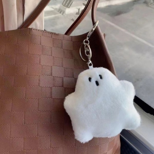 Funny White Ghost Keychain School Bag Pendant Doll e Plush Bag