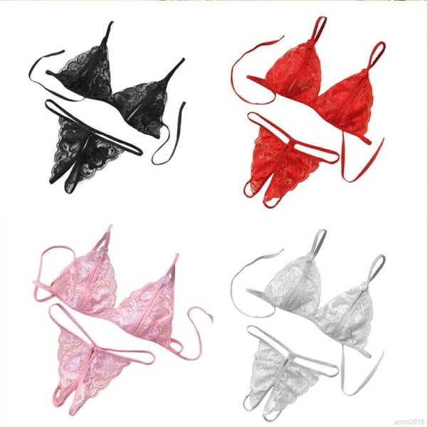kvinnor spets behå set underkläder set strappy wire gratis underkläder Pink