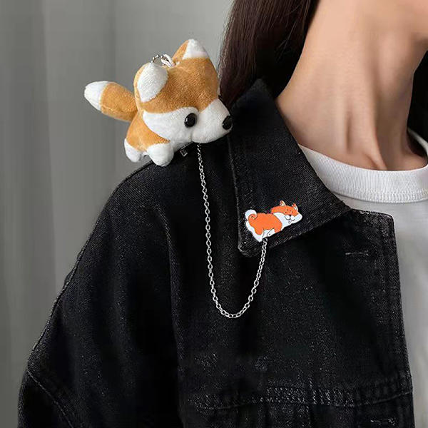 Husky Pehmo Doll Rintaneula Sarjakuva Eläin Rintaneulat Rintanappi rintaneula 1