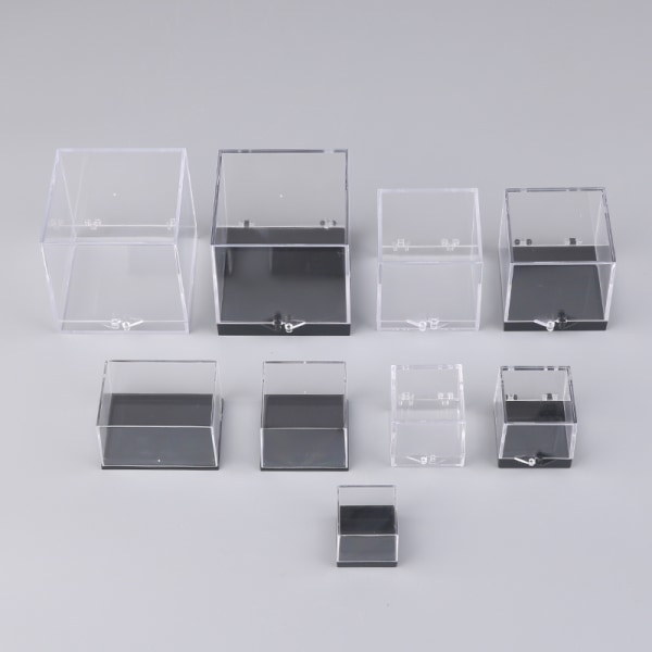 1 stk. Oppbevaringsbokslokk Gemstone Display Mynt Clear Container Spes A9