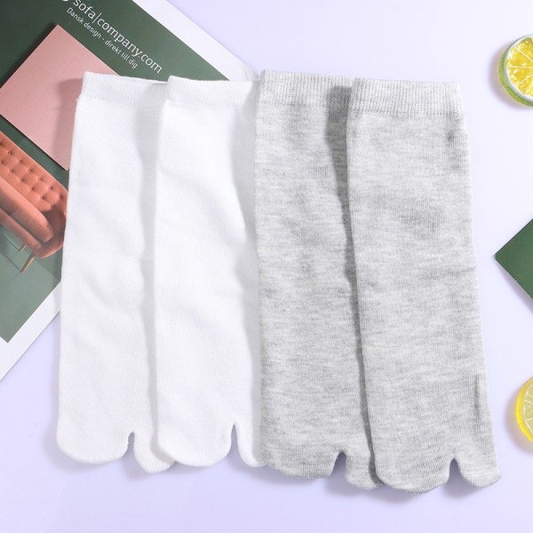1/3 Par Style Strumpor Bomull Andas Separat Två fingrar Så 1pair gray