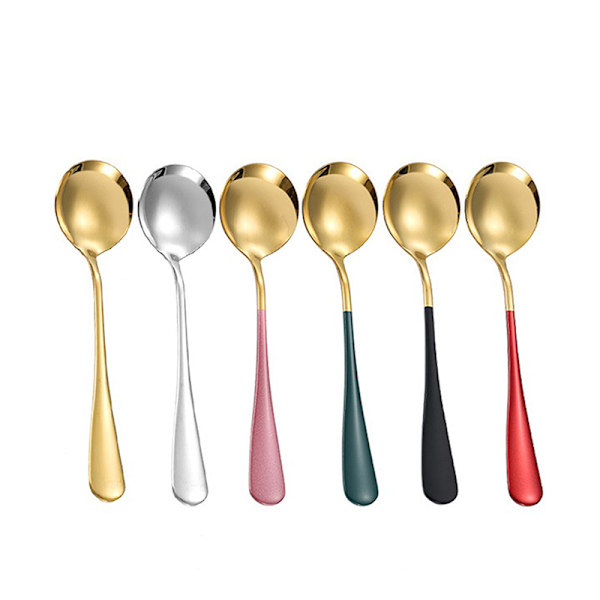 1 kpl ruostumattomasta teräksestä valmistettu pitkävartinen iso riisikeittolusikka Ramen Nood Gold green