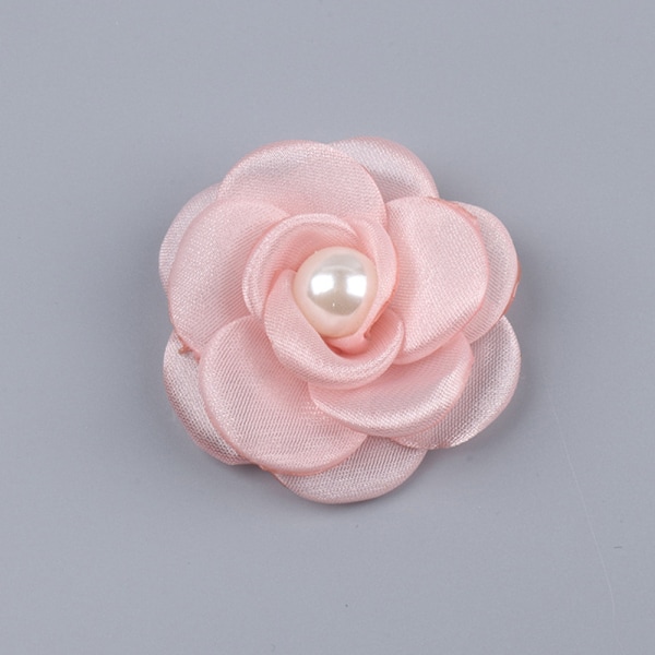 1st 5cm Mesh Gaze Blommor För DIY Bröllopsfest Kläder Skor Light pink