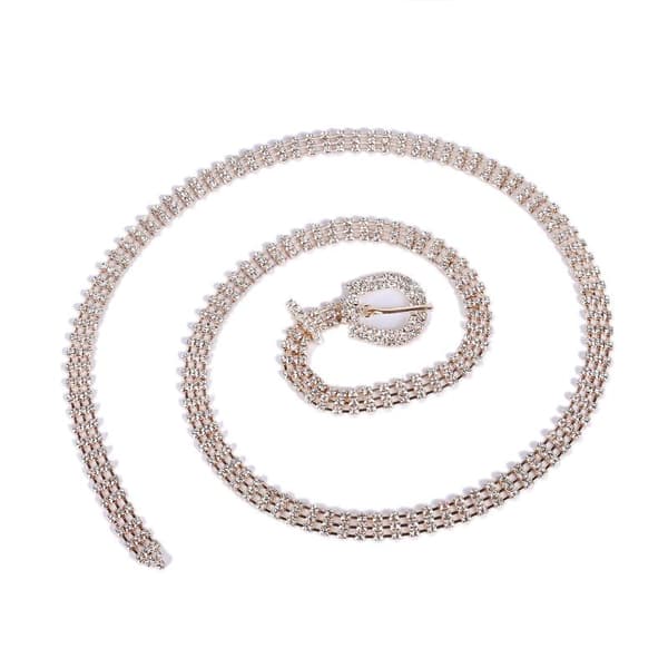 Rhinestone Tynd Bælte Mode Kvinder Elegant Taljekæde Med Hoved A3