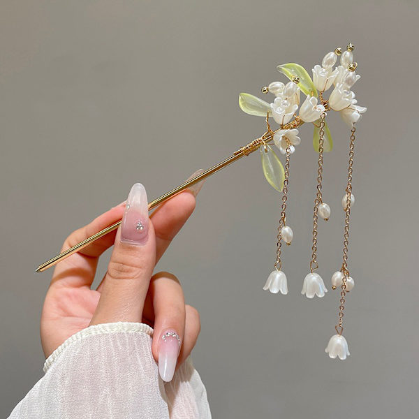 Vintage Flower Fringe Hair Sticks Fashionabla kvinnliga metallhår A7