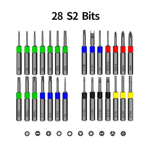 1 sæt præcisionssæt 31 i 1 Torx Hex Cross magnetisk bit