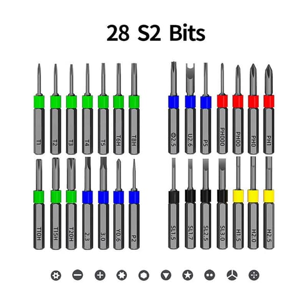 1 Set Precisionsats 31 i 1 Torx Hex Kors Magnetisk Bit